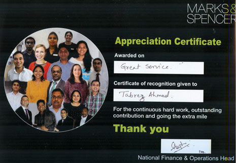 Certificates of Recognition