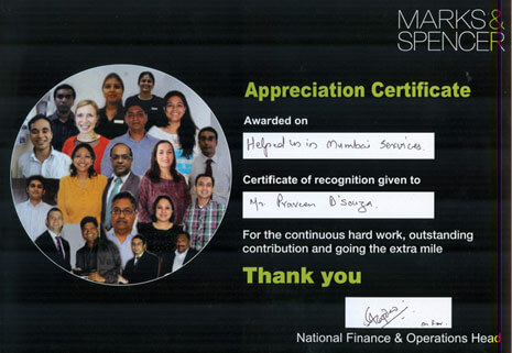 Recognition Certificate
